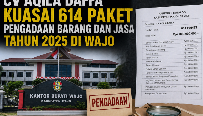 614 Paket Pengadaan di Wajo Tahun 2025 Dikuasai CV Aqila Daffa