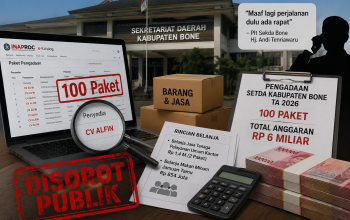 CV Alfin Borong 100 Paket Pengadaan di Setda Bone, Nilainya Tembus Rp6 Miliar