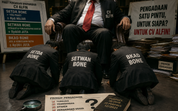 Setda, Setwan, dan BKAD Bone Diduga “Bertekuk Lutut” di Bawah Ketiak CV Alfin!